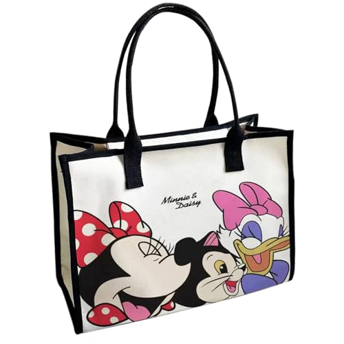 Cute Canvas Tote Bag with Zipper & Inner Pocket, Reusable Gift Bag for Women, Large Work Beach Travel Tote - color: M1