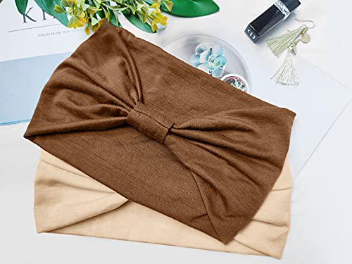 Huachi Wide Headbands for Women Black Stylish Head Wraps Boho Thick Hairbands Large African Sport Yoga Turban Headband Hair Accessories (Pack of 4) - color: Headbands 1