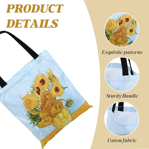 Canvas Tote Bag for Commuting, Foldable Travel Tote Bag Beach Bag Reusable Grocery Bags for Men Women, 13.4 x 14.2 Inch - color: C-sunflower