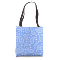 Baby Blue White Paisley Boho Bandana Floral Aesthetic Girly Tote Bag