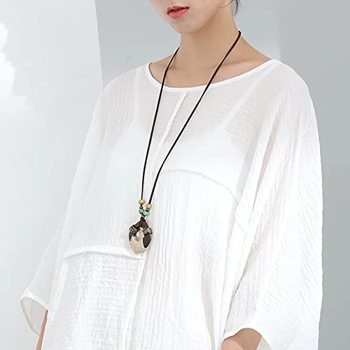 Brown Wooden Choker Chunky Pendant Necklaces for women - color: ET-SUBY-O4I6