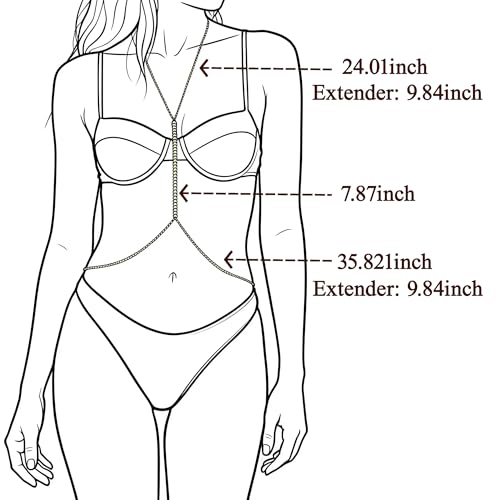 Gold Waist Chain for Women - 14K Gold Plated Body Chain Jewelry for Women Sexy Bikini Adjustable Festival Top Belly Chains Beach Trend Jewelry - color: Chest Chain-Leaf