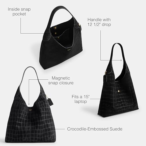 COACH Brooklyn Shoulder Bag 39 - color: B4/Black Croc Suede