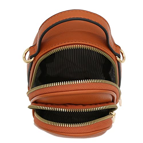 FashionPuzzle Two Compartment Mini Crossbody Bag | Two Compartment - color: Tan
