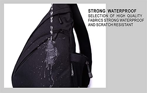 TurnWay Water-Proof Sling bag/Crossbody Backpack/Shoulder Bag with USB Charging Port for Travel, Hiking, Cycling, Camping - color: Black