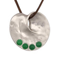 Jeilwiy Leather Necklace for Women Funky Necklace Choker String Cord Necklace with Pendant Boho Style Jewelry - style: Silver & Green Turquoise