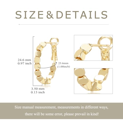 14K Gold Hoop Earrings for Women Gold Earrings for Women 14K gold Hoops Earring Jewelry Gifts - style: Textured Hoop