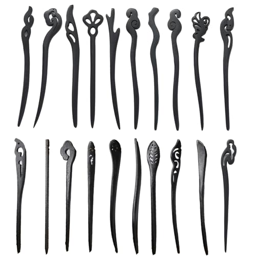 20PCS Wooden Hair Sticks for Long Hair, Chinese Hair Stick for Women Gifts | Unique Styles, Vintage Design, Smooth Wood Material, Durable Craft, Elegant Shapes