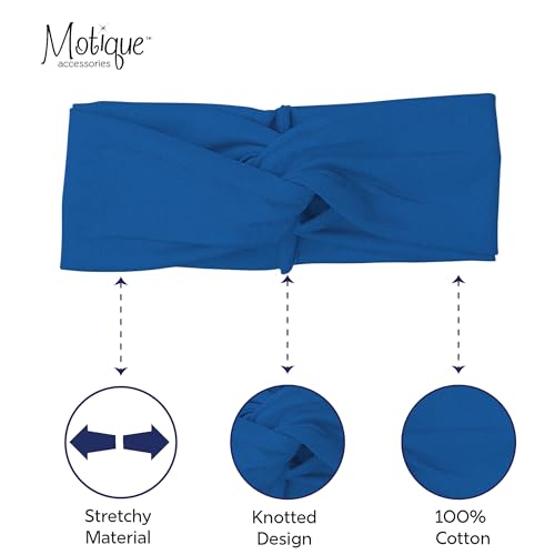 Motique Accessories Solid Twist Turband Headwrap Hair Band for Women (Royal Blue) - color: Royal Blue
