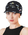 Chemo Headwear Viscose Newsboy Cap for Women Summer Hats - color: Blue Floret