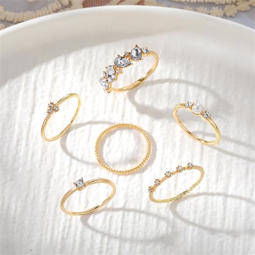 Knuckle Rings Set for Women,Simple Dainty Stackable Finger Ring Pack Minimalist Cute Butterfly Moon Heart Rings Boho Statement Jewelry Size Mixed - style: Style-E