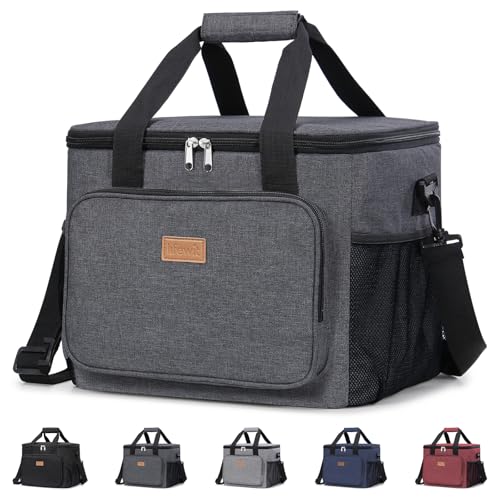 Lifewit Large Lunch Bag, Insulated Lunch Box, Soft Cooler Cooling Tote for Adult Men Women, Dark Gray 40-Can (24L) - color: Dark Gray, size: Jumbo(24L)