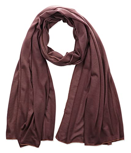 vabovin Head Wraps for Black Women Stretch Jersey Knit Turban Headwrap Solid Color Headscarf Headband Shawl - color: 04- Brown