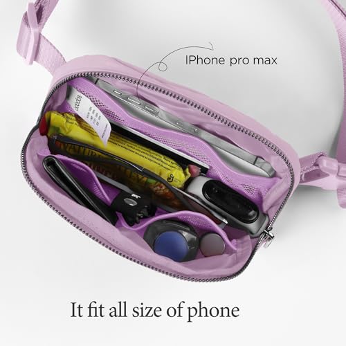 ODODOS Unisex Mini Belt Bag with Adjustable Strap Small Fanny Pack for Workout Running Traveling Hiking, Lavender - color: Lavender