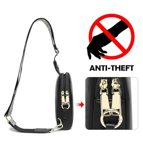 INICAT Women's Small Sling Bag, Lightweight Everyday Vegan Leather Crossbody Purse for Daily Essentials and Travel Light - color: 04-black, size: Small