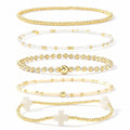 Gold Beaded Cross Bracelet for Women, 14K Plated Adjustable Stackable Dainty Bracelets, Non Tarnish Fashion Jewelry Set Gifts for Women Birthday Friendship - color: Colors-8