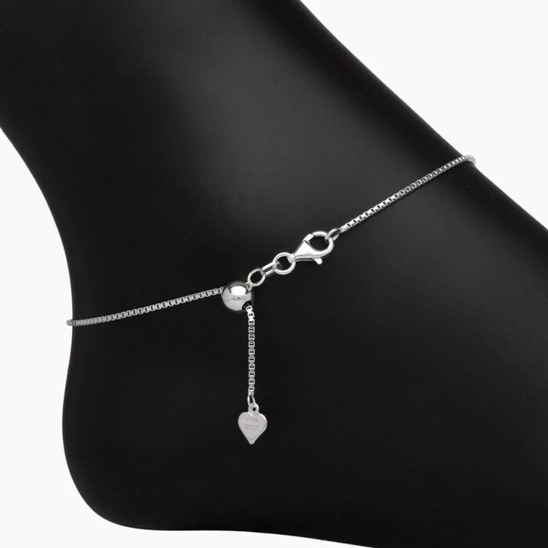 LeCalla 925 Sterling Silver Adjustable Anklets for Women | Women's Anklet Bracelets Foot Jewelry | Chain Link Anklets Silver Jewelry | Summer Beach Jewelry for Wife Girlfriend Her - color: Star Charm Bolo
