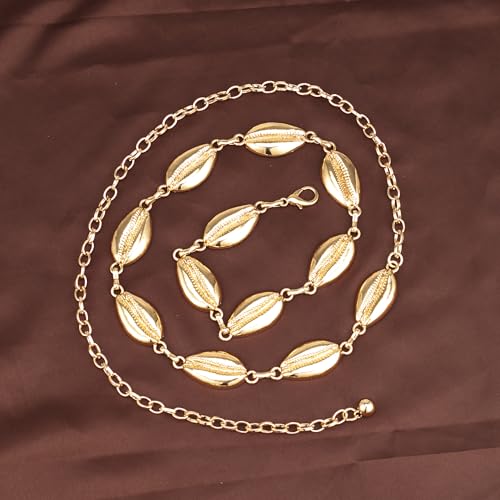 Luvatar Fashion Metal Waist Chain Belt Blouse Dress Sweater Chain Belt… - color: Gold-e7
