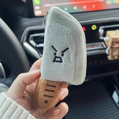 Coin Purse Keychain for Women and Men, Funny Plush-Wallet Coin Pouches with Zipper, Plush Earbud Pouch, Mini Backpack Charms (2pcs)