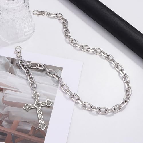 Layered Pants Chain for Men Women Punk Chain Hip Hop Jewelry Clothing Accessories Vintage Jeans Chains - style: Silver one layered