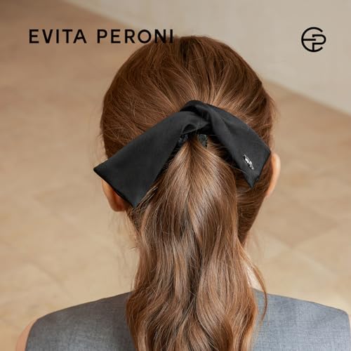 EVITA PERONI Banana Clip with Twistable Wings, Acetate Fabric Ponytail Holder No Damage Hair Clips for Thick Curly Hair Large Claw Clips Elegant Hair Accessories for Women, Black - color: Black
