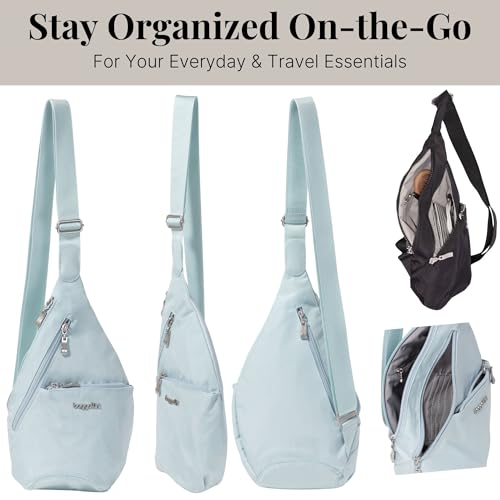 Baggallini Mini Sling - 12x7 Sling Crossbody Bag Backpack with Adjustable Shoulder Strap - color: Pool