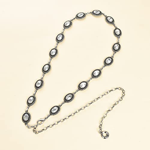 Luvatar Fashion Metal Waist Chain Belt Blouse Dress Sweater Chain Belt… - color: Silver-d2