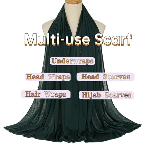 Head Wraps for Black Women, Breathable Headwrap Soft Long Hair Wraps Wide Headscarves for Locs Braids - color: Dark Green