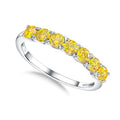 3.5mm Stackable Rings S925 Sterling Silver Created Birthstone & Cubic Zirconia Ring for Women Wedding Bands Anniversary Birthday Jewelry Size 6 to 10(with Box) - color: 11-Created Citrine-Nov
