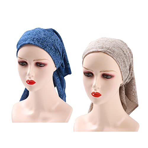 K-Elewon 27.5” Women Medium Square Scarf Head Scarf- 2PCS Neck Scarf Hair Scarf Head Sleeping Wraps Scarfs for Women H07 - color: Se05(2pcs)