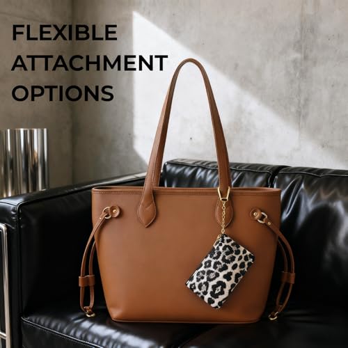 Leopard Print Coin Purse with Keychain - PU Leather Small Coin Pouch Key Pouch Small Card Holder Keychain Wallet Change Purse for Women and Men (Snow Leopard) - color: Z - Snow Leopard