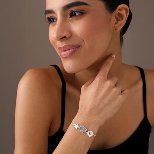 LeCalla 925 Sterling Silver Bracelets for Women | Italian Handmade Adjustable Sliding Bolo Bracelet Jewelry | Lightweight Adjustable Silver Chain Bracelet for Women | Hypoallergenic Jewelry Gifts - style: Sea Life