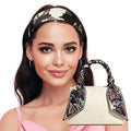 Sumolux Head Hair Scarf for Women Neck Purse Bag Handbags Scarf Like Silk - color: Black Colorful Flowers