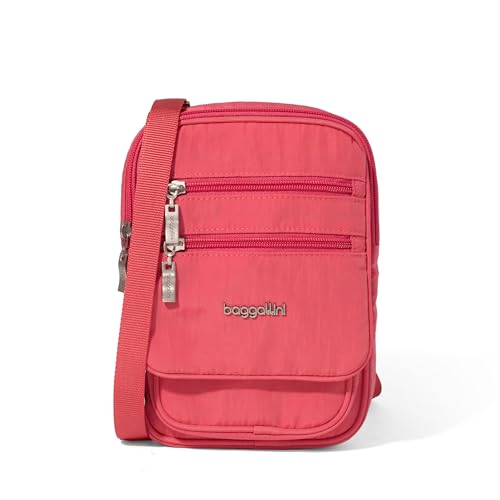 Baggallini Journey Crossbody Bags for Women 9x6 Small Lightweight Travel Handbag W/RFID - color: Flamingo