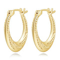 14K Gold Earrings for Women 14K Gold Hoop Earrings for Women Gold Hoop Earring for Womens Hoops Layered Textures and Subtle Bead Accents Hoops Earring for Womens 22/25 mm (25mm)