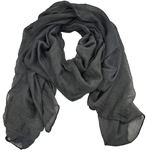 woogwin Women's Cotton Scarves Lady Light Soft Fashion Solid Scarf Wrap Shawl - color: Darkgrey