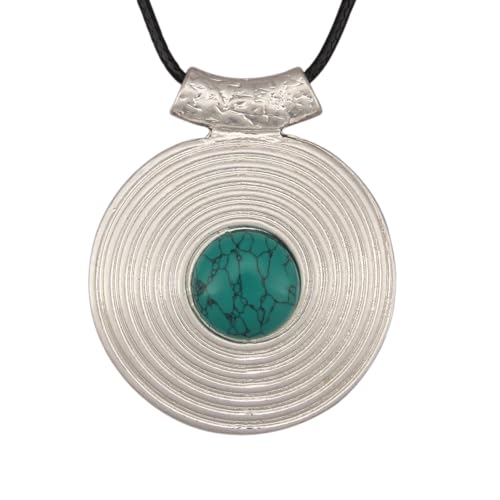 Chunky Necklace for Women Boho Pendant Necklace Statement Western Choker Necklaces for Women Vintage Bohemian Jewelry - style: Large Pendant Necklace