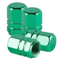 alpmosn Aluminum Tire Stem Valve Caps Wheel Valve Covers Car Dustproof Tire Cap Cover Accessories, Universal for SUV, Car, Bike and Motorcycle, Hexagon Shape (4PCS Green) - color: Green