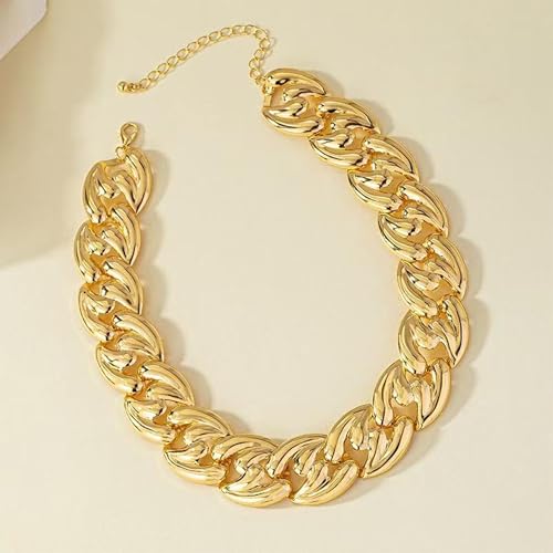 choice of all Chunky Gold Necklace Statement Necklace for Women Punk Chain Thick Gold Choker Jewelry Trendy Birthday Gifts - color: J:Chunky