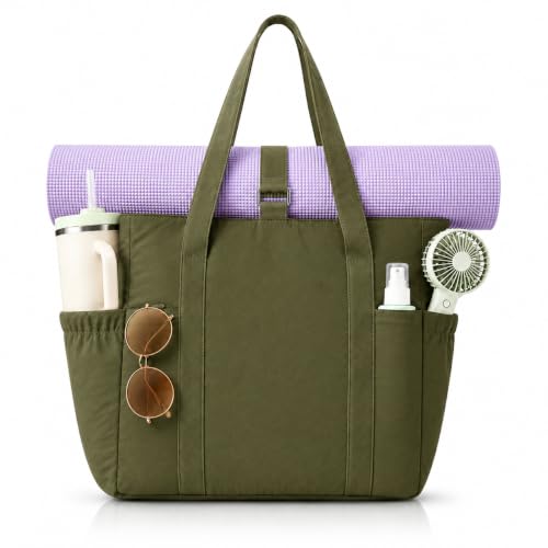 Tote Bag for Women, 26L Capacity Travel Purses Work Bag, Small Zipper Tote Bag for Travel Nurse Gym Teacher - color: Green