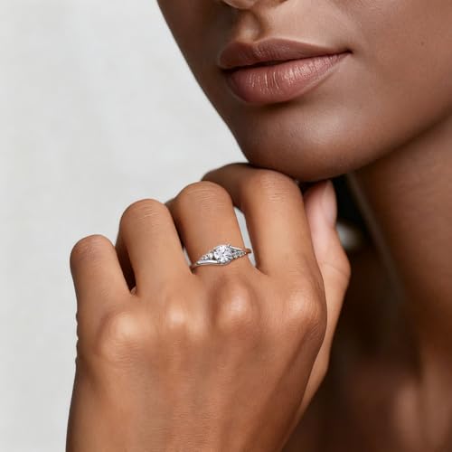 KUNSIR 925 Sterling Silver Rings Classic Cubic Zirconia Eternity Promise Statement Anniversary Wedding Bands Engagement Rings for Women Infinity Forever Love Ring Size 7-9 - style: Guardian Galaxy Ring