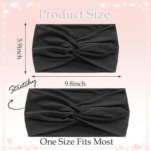 Wide Headbands For Women Cute Boho Headband Solid Color Knotted Turban Head Bands Soft Hair Wraps Red Head Scarf Fashion Turban Hairband Black Scarf Headband For Women’s Hair Accessories - color: Style 142