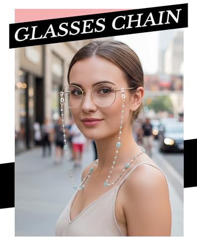 Bohemia Glasses Chain for Women - Boho Sunglasses Holders Around Neck Eyeglasses Charms for Eyewear Retainer Strap - color: Blue