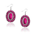 Rustic Couture's Western Earrings for Women Cowgirl Country Concho Dangling Western Statement Jewelry - color: J-Hot Pink