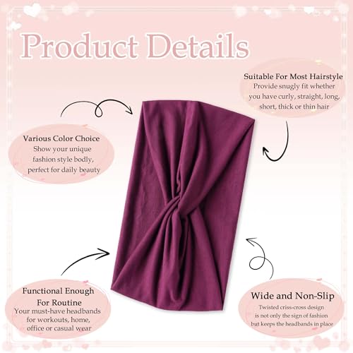 Bandana Headbands for Women Wide Boho Headband Solid Color Knotted Turban Head Bands Soft Hair Wraps Black Head Scarf Fashion Turban Hairband Cute Scarf Headband For Women’s Hair Accessories - color: Style 141