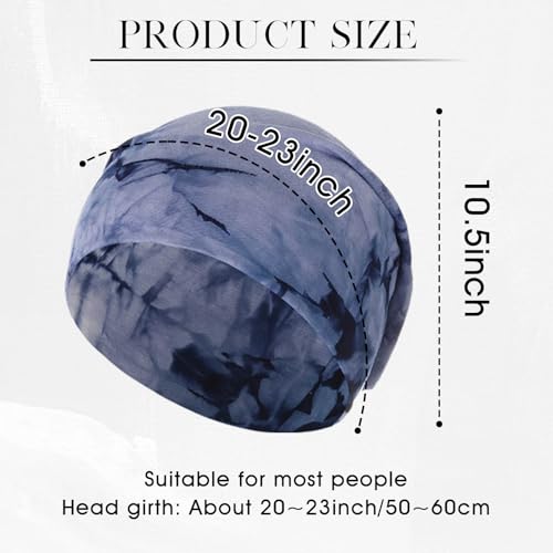 Bohend Bohemian Beanie Hats Headwear Cap Stretch Non Slip Bandanas Sleep Turbans Hats for Women Men Close top Head Covering - style: Tie-dye 1