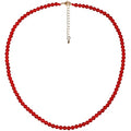 Simple Choker Necklace for Women Real Stone and Crystals Necklaces 4mm Beaded Choker Jewelry Meditation Gift for Women (16"+2") - style: Red Agate