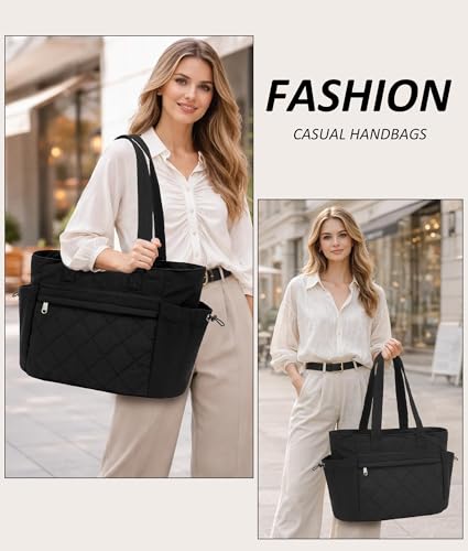 TANTOMI Tote Bag for Women Vegan Leather Purses and Handbags Ladies Waterproof Big Shoulder Bag for Travel - color: Black.f