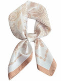 Silky Scarf for Women Lightweight Satin Bandanas Neck Hair Wrap For Sleeping Head Scarves 27.5" - color: A10 Light Brown Swirling/27.5"