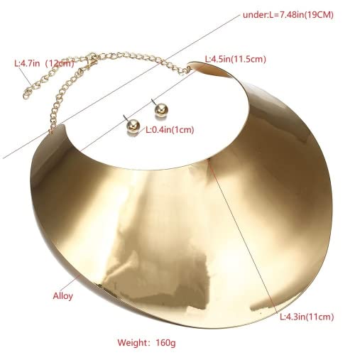 Gold Necklaces for Women Chunky Gold Silver Choker Necklace Statement Egyptian Jewelry for Women Men Gold Costume Jewelry Sets Accessories Gift - color: Chunky Gold Choker